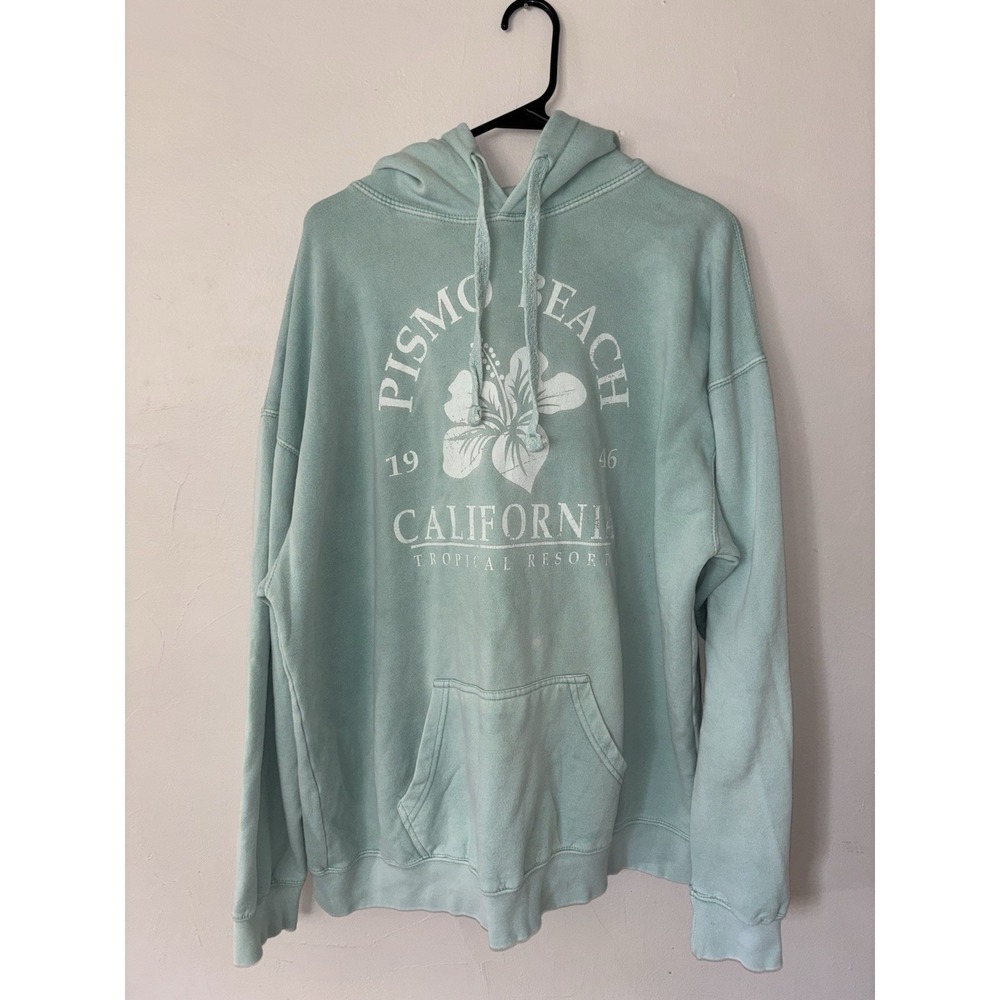 Vintage Collection Pismo Beach California Hoodie XL Women's Baby Blue Pullover